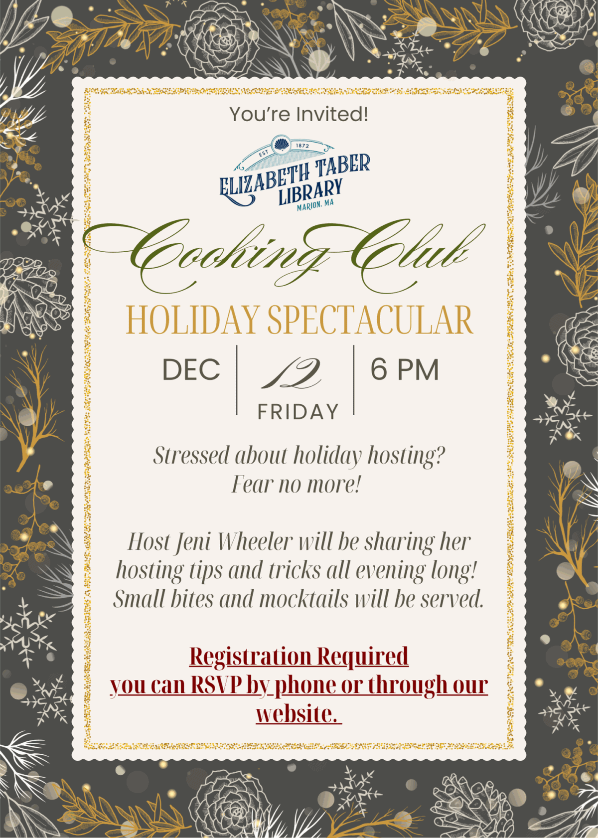 cooking club dec. 2025