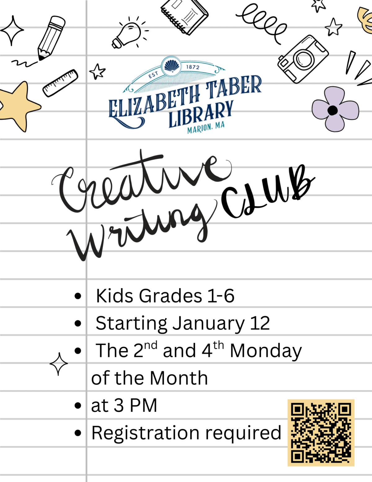 creative writing club flyer