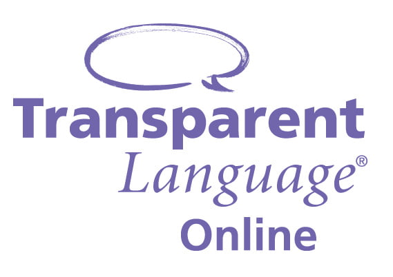 transparent language online block logo purple