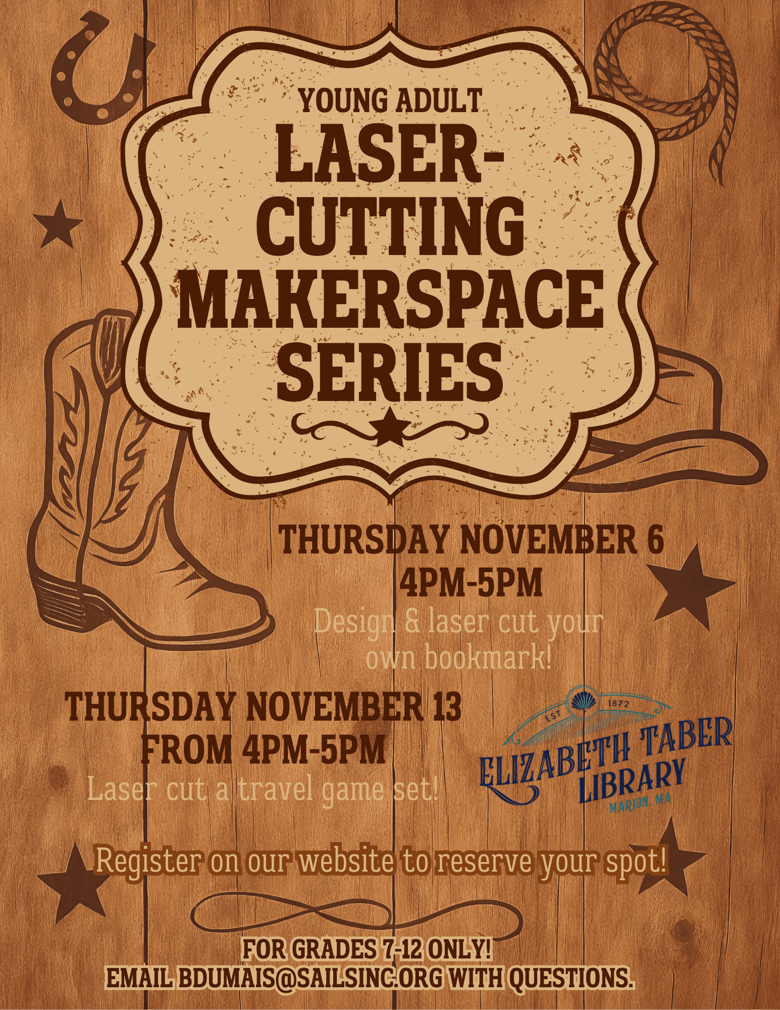 ya makerspaces november 2025 flyer
